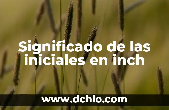 Significado de las iniciales en inch