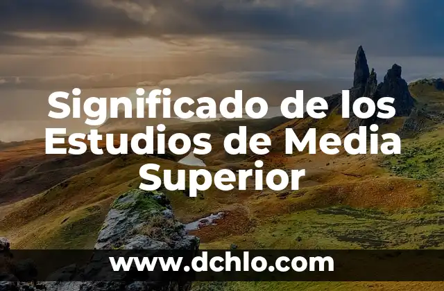Homónimos con Significado de Media 6 Significado de los Estudios de Media Superior