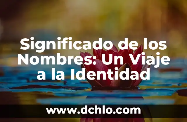 Significado de Variedad e Identidad 8 Significado de los Nombres: Un Viaje a la Identidad