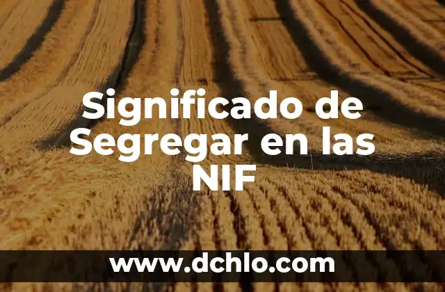 Howard Bloom y el significado de la lectura 3 Significado de Segregar en las NIF