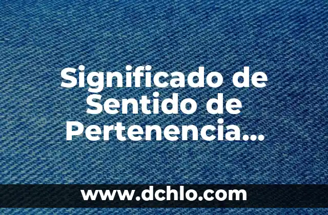 Significado en Diccionario de Bajilla 4 Significado de Sentido de Pertenencia Diccionario