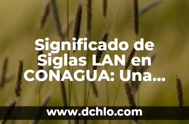 Significado de SF en Tickets ITIL: Guía Completa 5 Significado de Siglas LAN en CONAGUA: Una Guía Completa