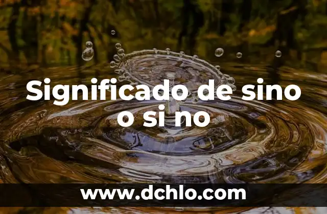 Significado de TPE 7 Significado de sino o si no