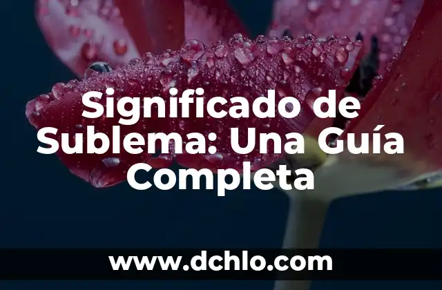 El Significado de la Subida 7 Significado de Sublema: Una Guía Completa