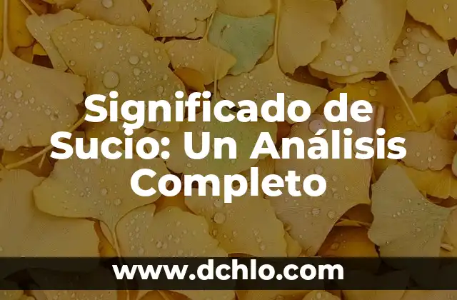 El Significado de Tad: Un Análisis Detallado 3 Significado de Sucio: Un Análisis Completo