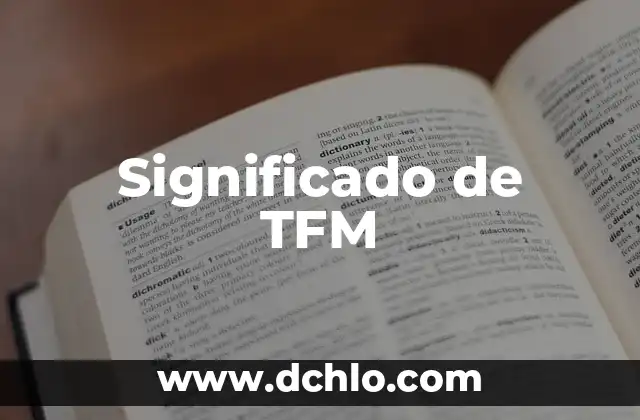 Significado de Tráfico 7 Significado de TFM