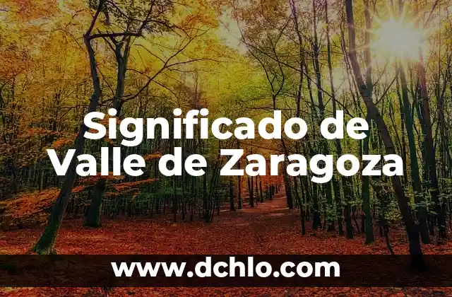Valle Significado de la Palabra 3 Significado de Valle de Zaragoza