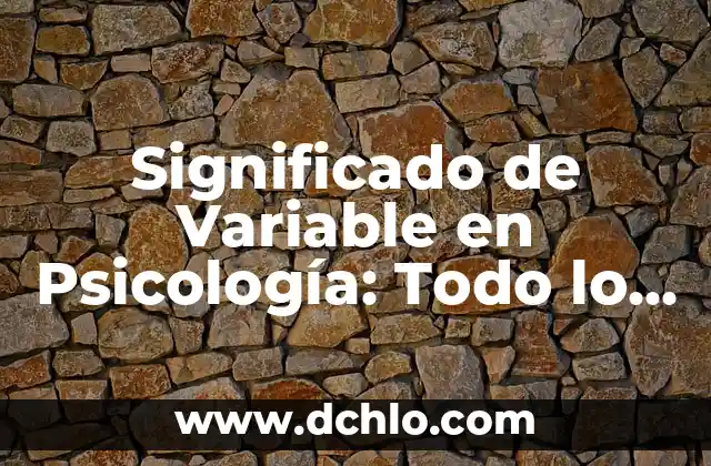 El Valor y el Significado de Pi: Todo Sobre la Proporción Divina 4 Significado de Variable en Psicología: Todo lo que Debes Saber