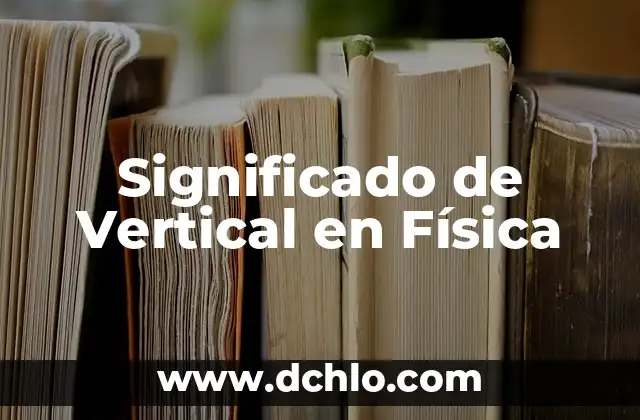 Significado de Varion en Física 7 Significado de Vertical en Física