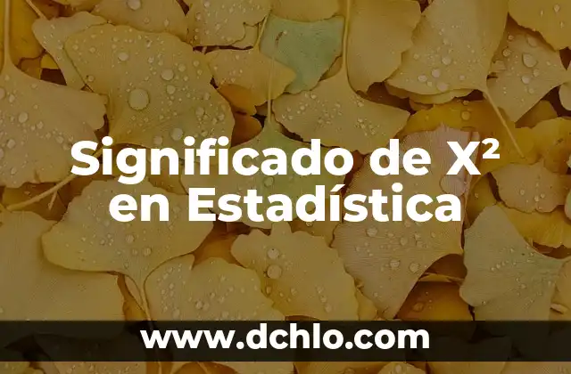 Valor Estadística Significativa de P 8 Significado de X² en Estadística