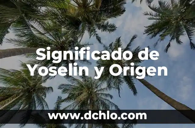 Significado de Yoselin y Origen