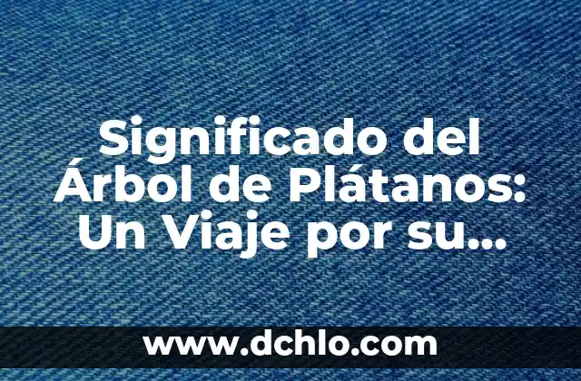 El Significado de Sorongo: Un Viaje Musical a lo Largo del Tiempo 8 Significado del Árbol de Plátanos: Un Viaje por su Historia y Cultura