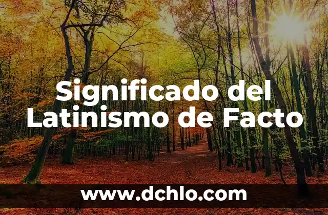El Significado de Adyacente 4 Significado del Latinismo de Facto