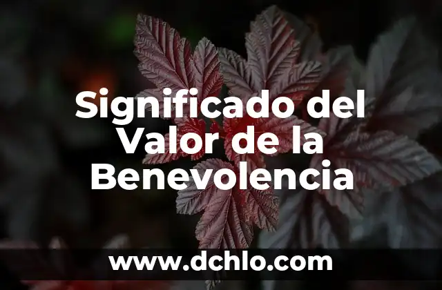 Significado del Valor de Altruismo 7 Significado del Valor de la Benevolencia