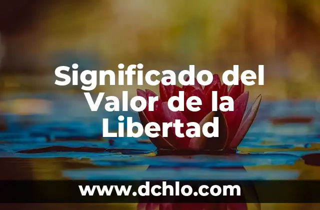 Significado del Valor de Laligor 8 Significado del Valor de la Libertad