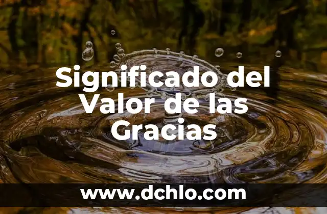Significado del Valor de las Gracias