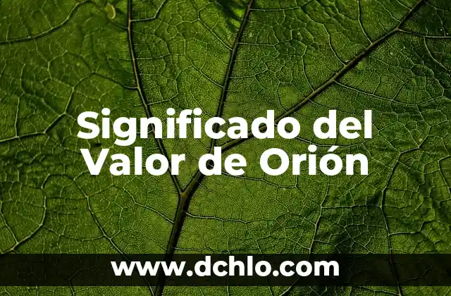 Significado del Valor de la Pasión 3 Significado del Valor de Orión