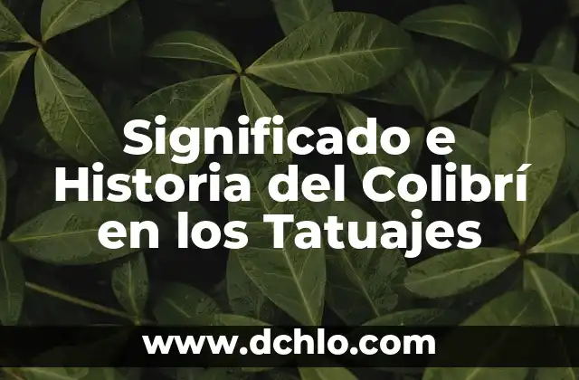 Significado de Talmidim 4 Significado e Historia del Colibrí en los Tatuajes