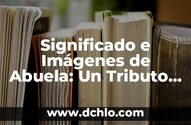 Importe de los Estímulos Significado: Un Enfoque Integral 3 Significado e Imágenes de Abuela: Un Tributo a las Abuelas
