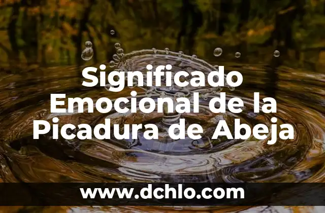 Significado de Secuencia de Acontecimientos Cronol贸gicos 8 Significado Emocional de la Picadura de Abeja