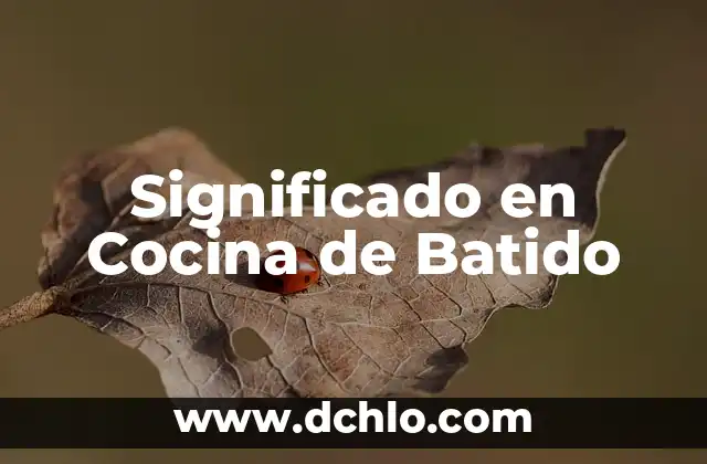 Significado en Cocina de Cornet - Todo Sobre su Uso y Versatilidad 6 Significado en Cocina de Batido