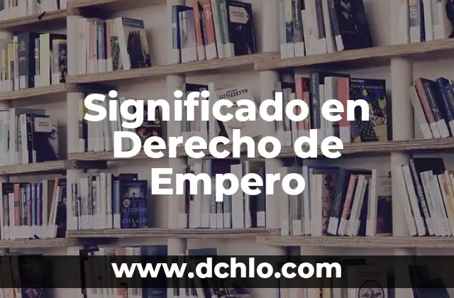 Significado de Siglas TCC en Derecho 4 Significado en Derecho de Empero