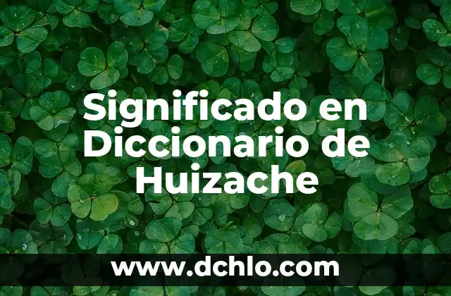 Significado en Diccionario de Huizache