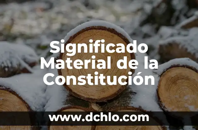 Significado de Seguridad en la Constitución Mexicana 7 Significado Material de la Constitución