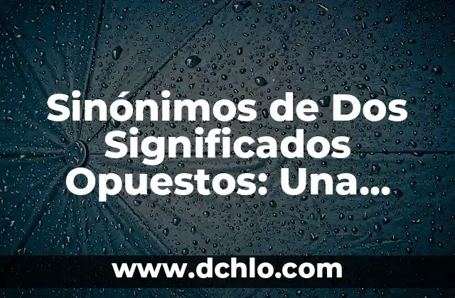 Sinónimos de Verjas de Hierro: Un Enfoque Detallado 6 Sinónimos de Dos Significados Opuestos: Una Guía Completa