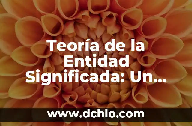 Indentificación de la Meta Significada 7 Teoría de la Entidad Significada: Un Enfoque Profundo