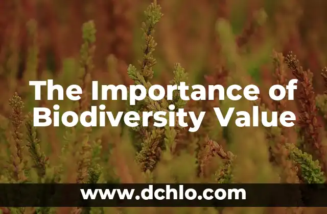 The Importance of Biodiversity Value