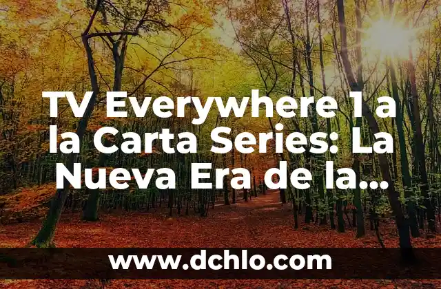 Mejores Series para Ver en Amazon Prime: Descubre tus Nuevas Favoritas 4 TV Everywhere 1 a la Carta Series: La Nueva Era de la Televisión