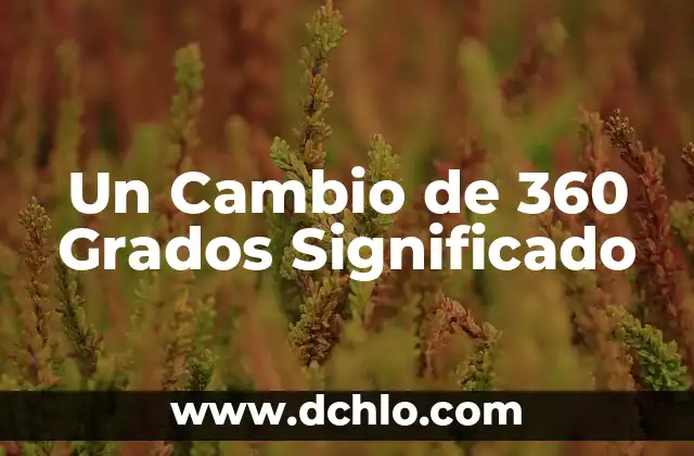 Significado de Finanzas 7 Un Cambio de 360 Grados Significado