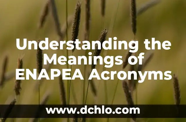 Arte Contemporáneo: Exploring the Meaning of Family 3 Understanding the Meanings of ENAPEA Acronyms