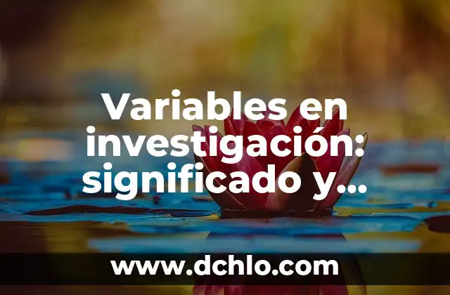 Significado de Variables en Informática 5 Variables en investigación: significado y conceptos clave